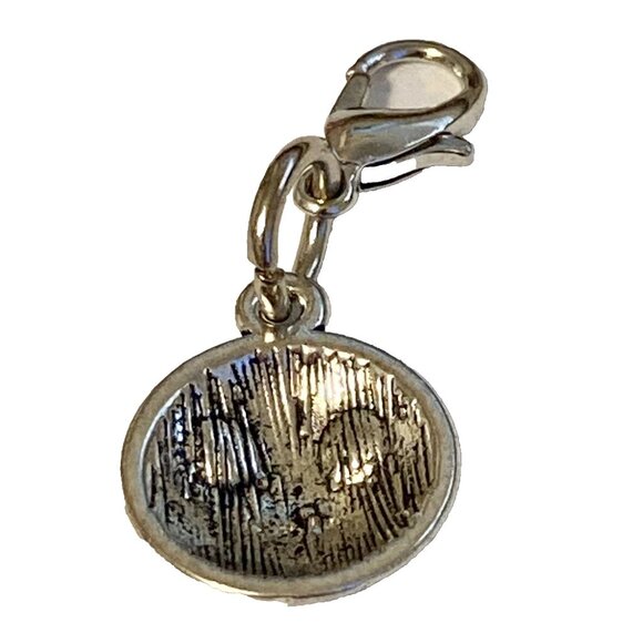 Smiley Face Clip On Charm For Bracelet Zipper Pull Bag Silver Tone Smile Happy - Picture 4 of 12